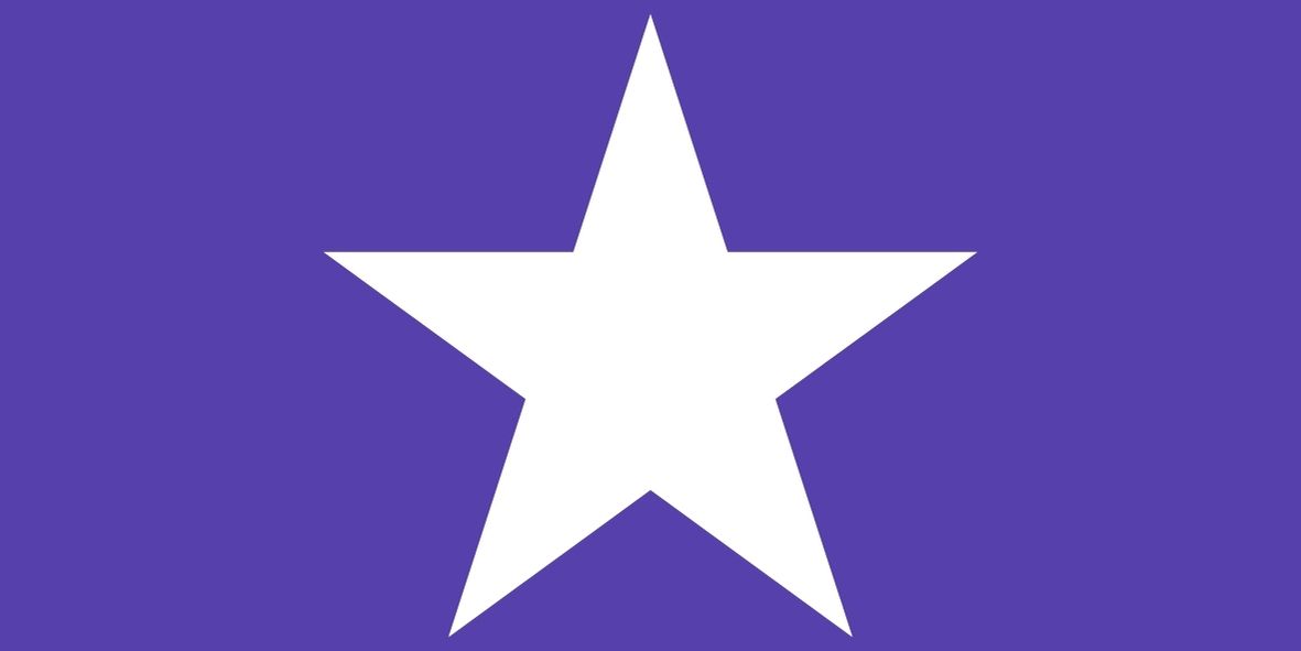 White star on blue background