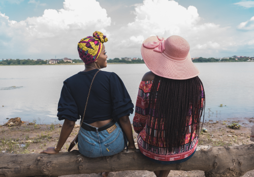 two women sat together