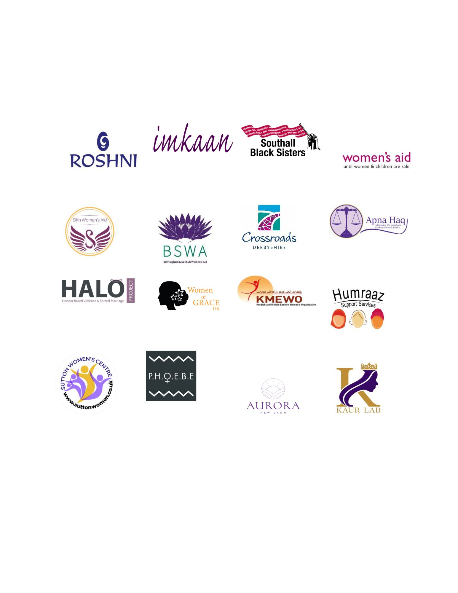 A page of logos of signaturies to the letter