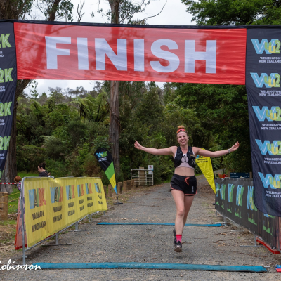 Marathon runner at race finishline