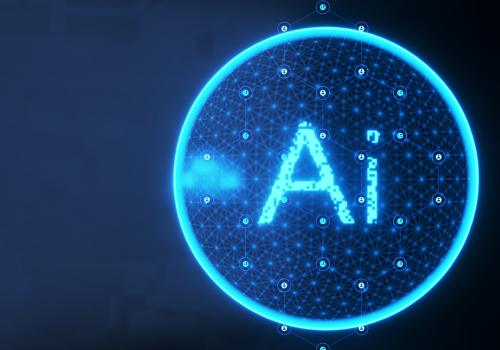 Blue circle with AI in the middle